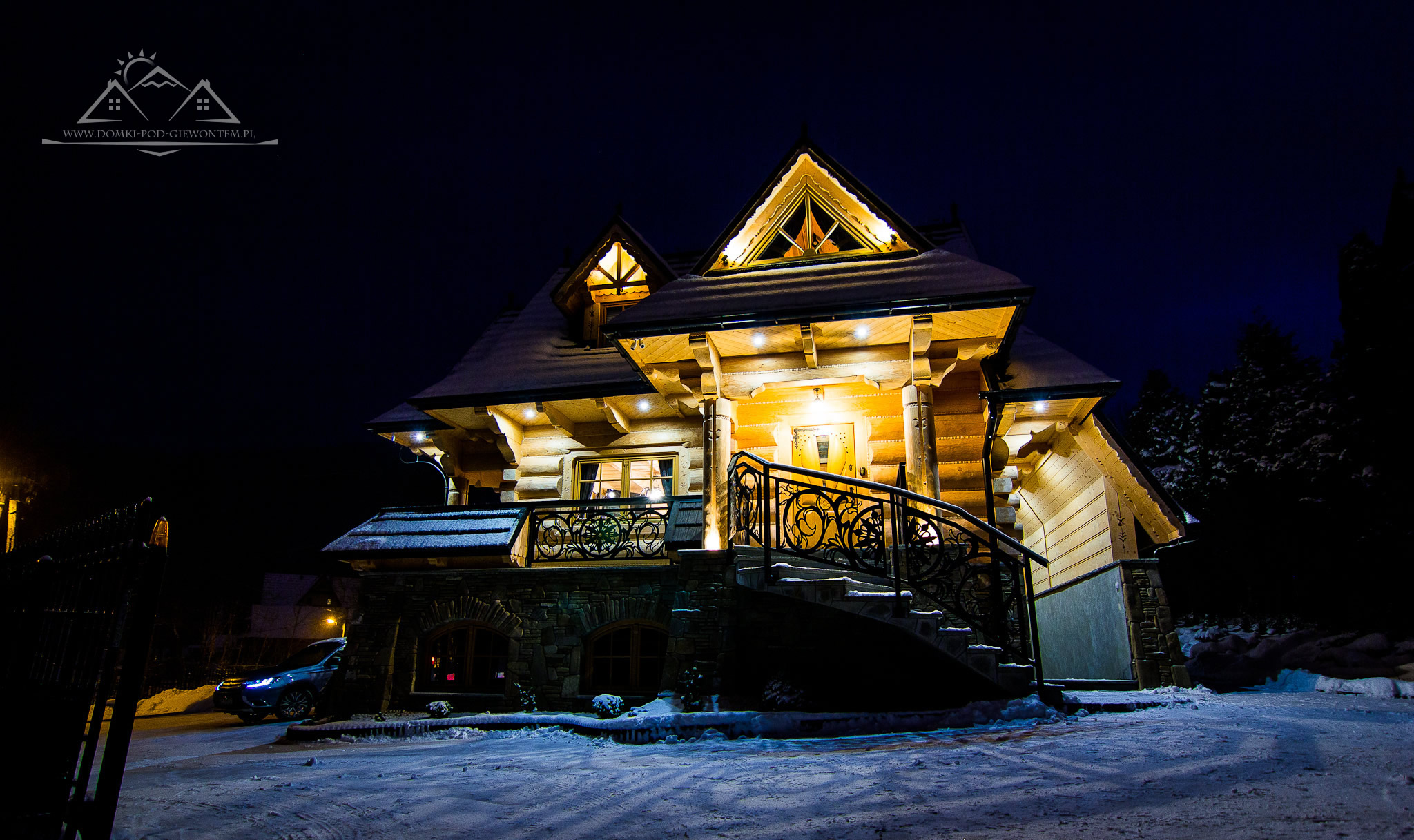 domek do wynajęcia zakopane - Oświelony nocny domek
